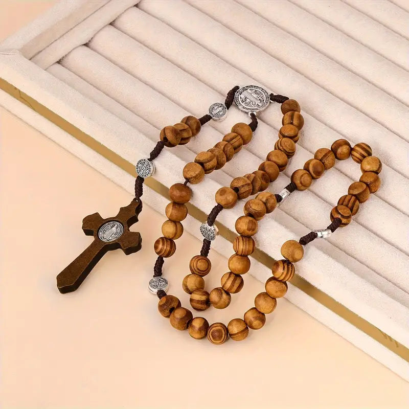 St. Benedict Wooden Rosary: For Prayer & Spiritual Protection