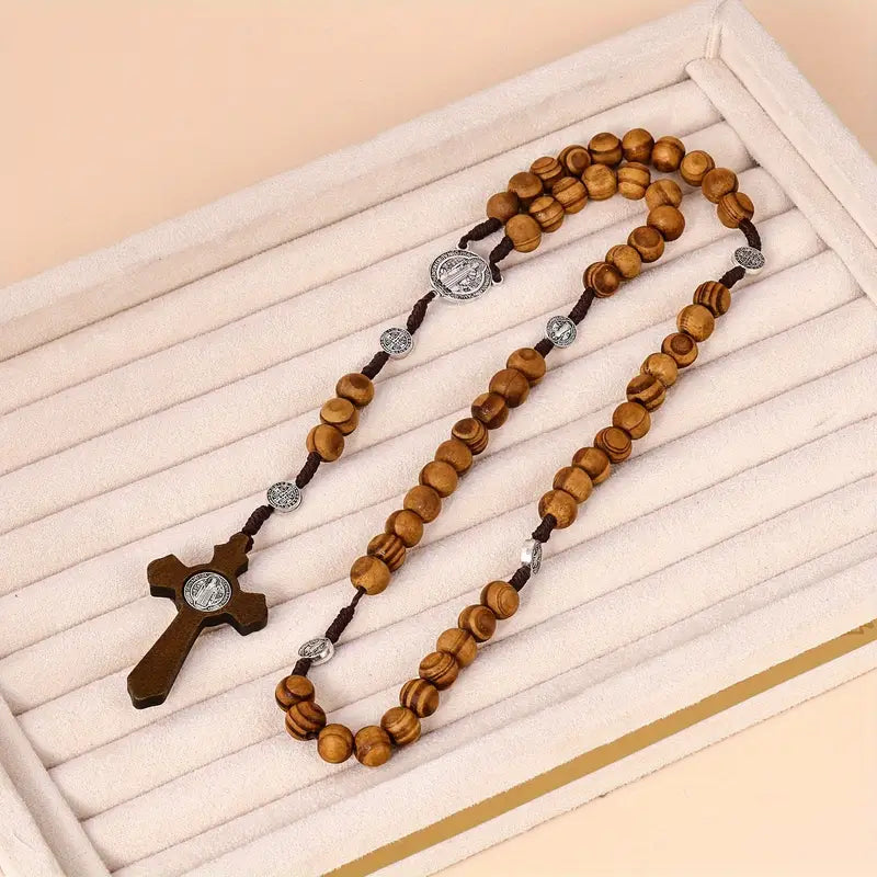 St. Benedict Wooden Rosary: For Prayer & Spiritual Protection